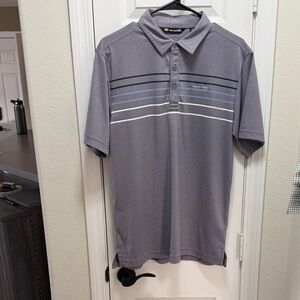 Travis Matthew Polo Shirt Mens Medium Purple Pocket Golf Performance Pima Cotton